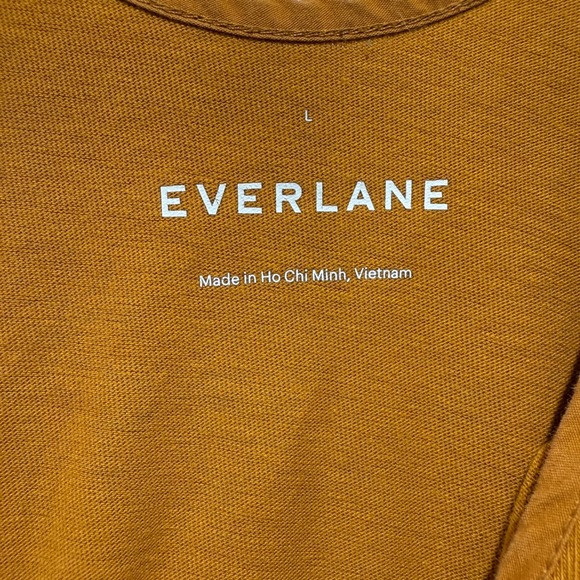 Everlane The‎ Weekend Tiered Midi Dress Large L Mustard Flowy Casual Everyday - Picture 3 of 9